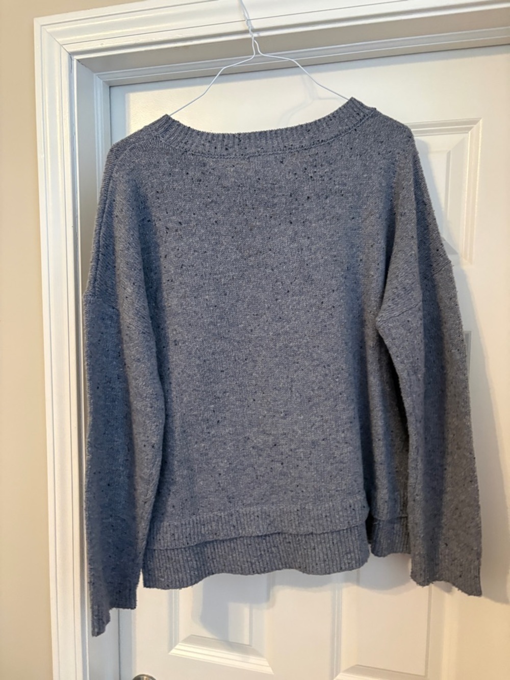 Promesa Crewneck Layering Ruffle Oversized Grey Sweater Large Capsule Wardrobe - Picture 5 of 5